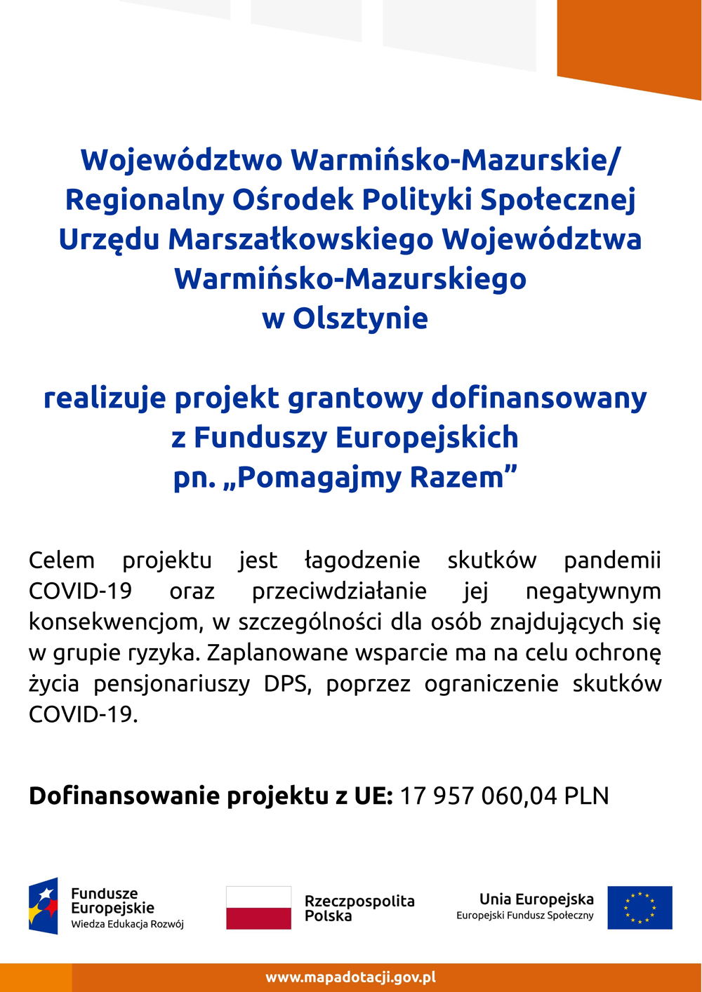 Plakat PomagajmyRazem ROPSOlsztyn