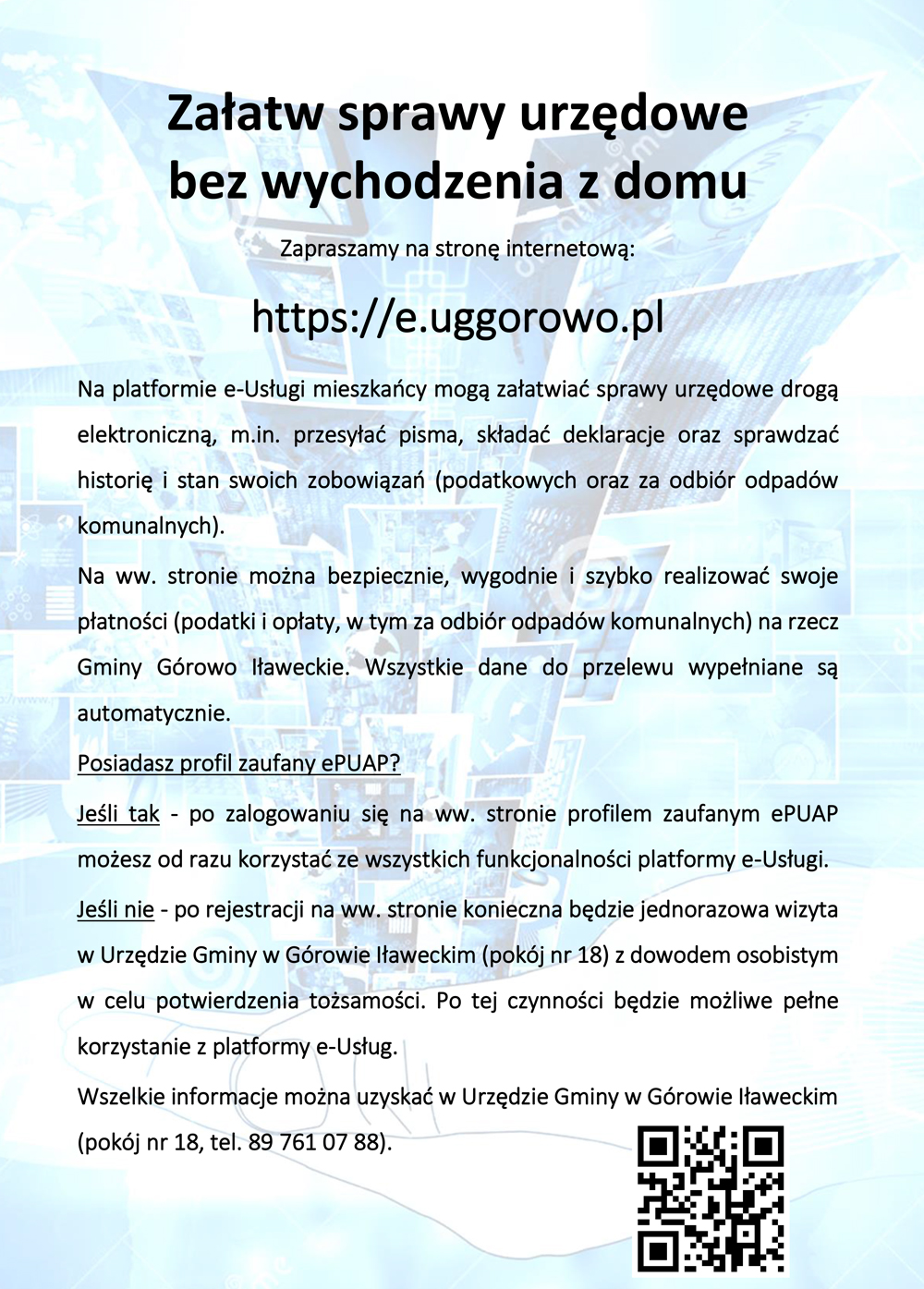 e usługi plakat